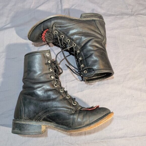 Laredo Black and Red Kiltie Roper Boots Women Size 6.5 - Picture 6 of 9